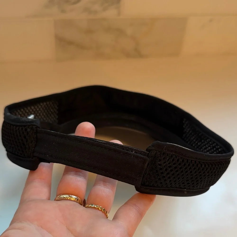 ALO Yoga Black Visor with White Logo mesh sides